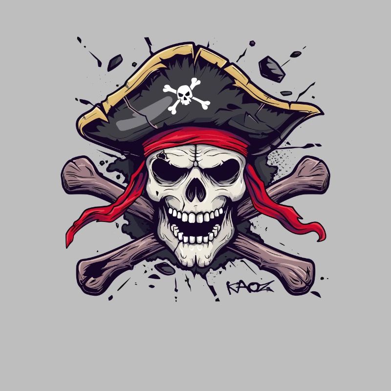 A classic cartoon skull pirate