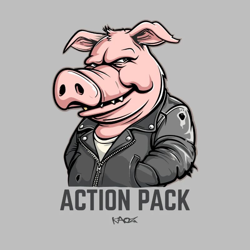 Full Action Cool Tough Hero Pig