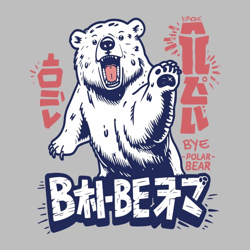 Der bipolarer Polarbär sagt tschüss (bye)