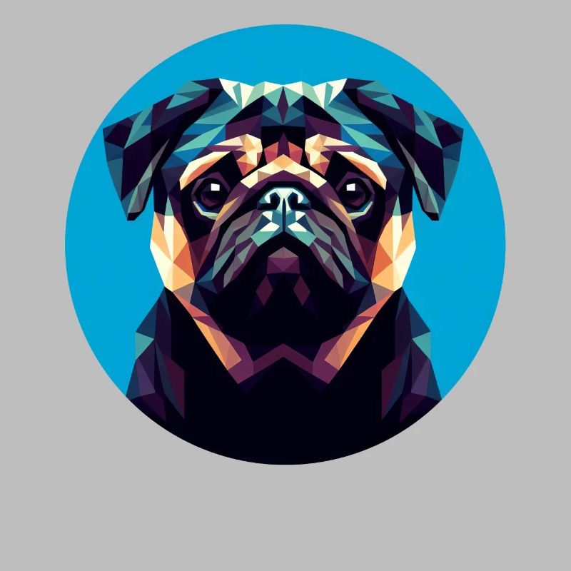 Niedlicher Mops Hund im Polygon-Stil