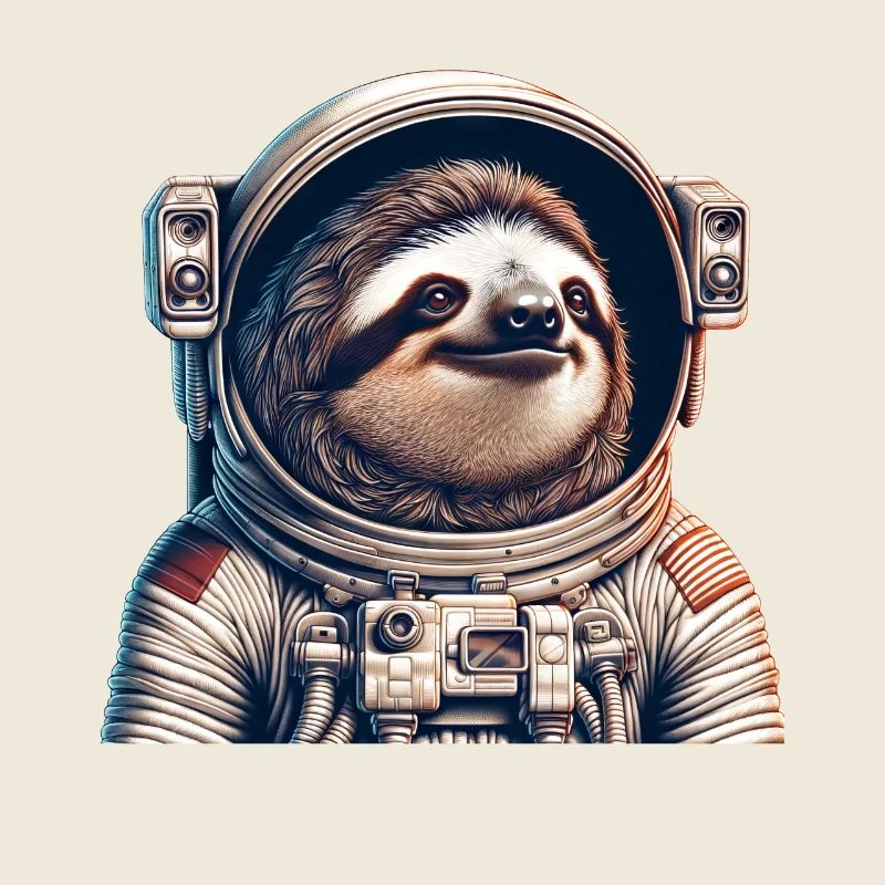 Nachdenkliches Faultier Astronaut