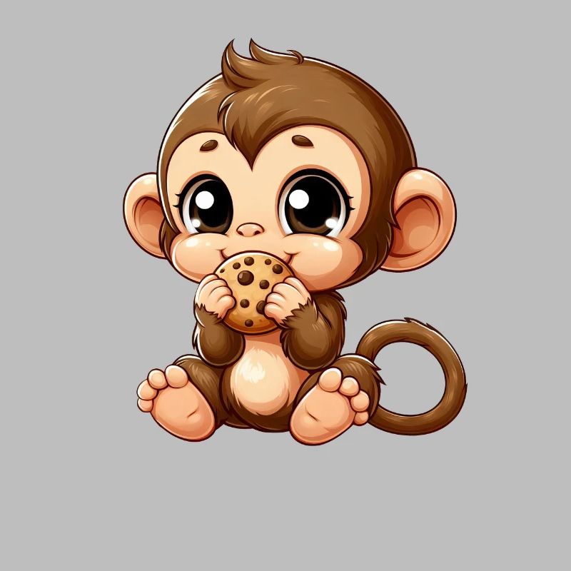 Mignon chimpanzé grignote sur des biscuits