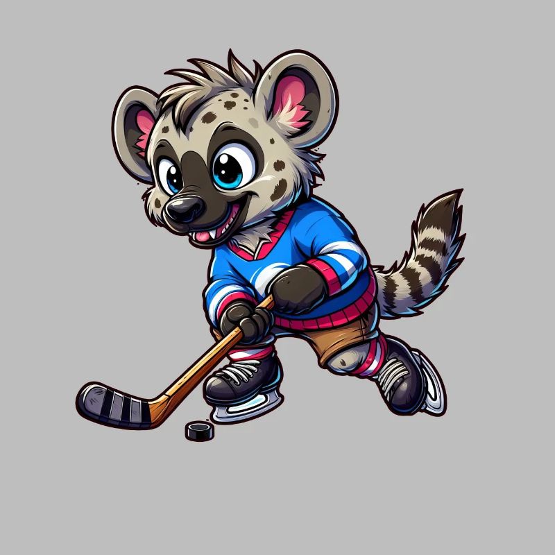 Hyäne Eishockey Spieler Comic