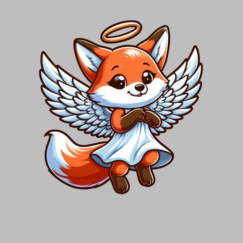 Ailes de bande dessinée Cute Fox Angel
