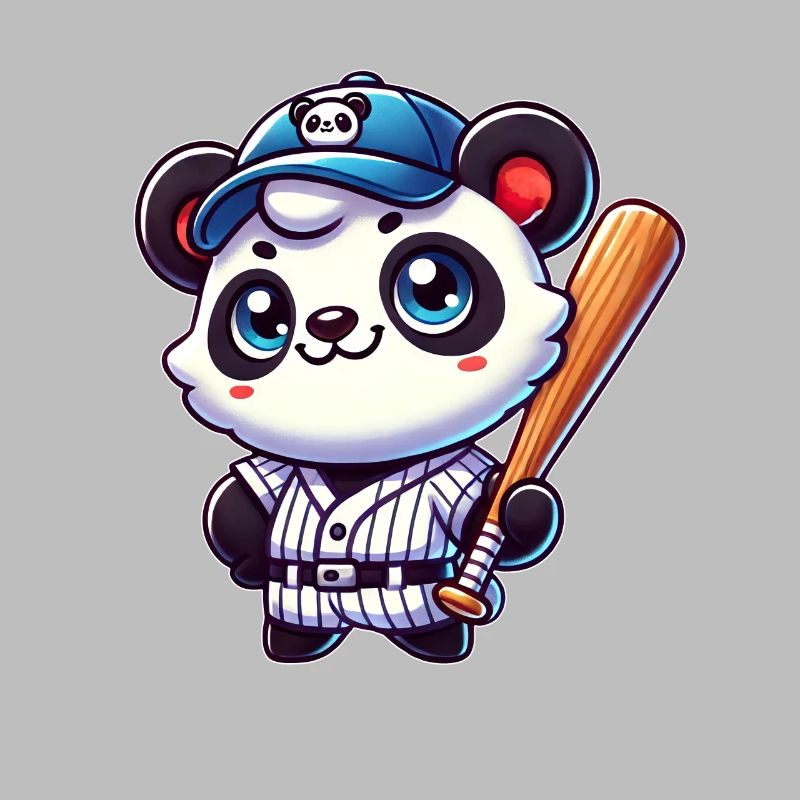 Funny Panda Playing Baseball Panda