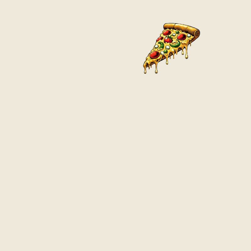 Pizza Cartoon Melting Cheese Funny Pocket
