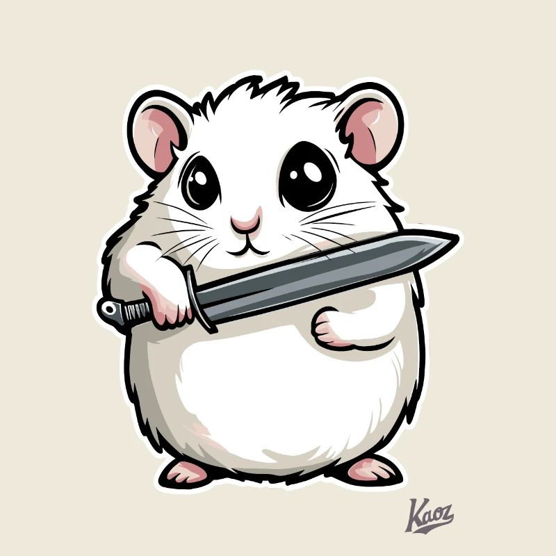Hamster drôle avec couteau