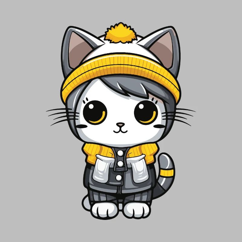 Chat Hiver Bande Dessinée Mignon