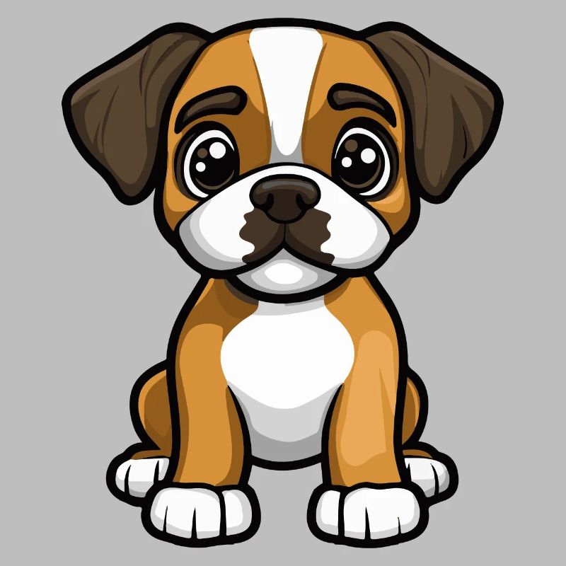 Boxer Dog Comic Cute