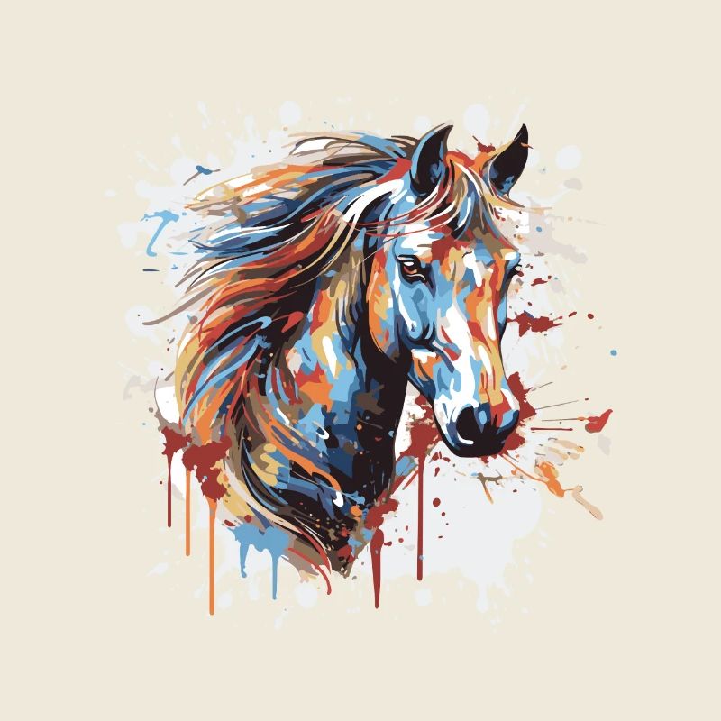 Portrait Tête De Cheval Pop Art