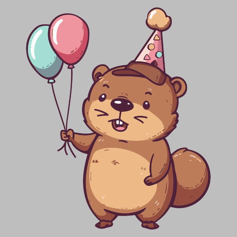 Biber Geburtstag Comic Niedlich