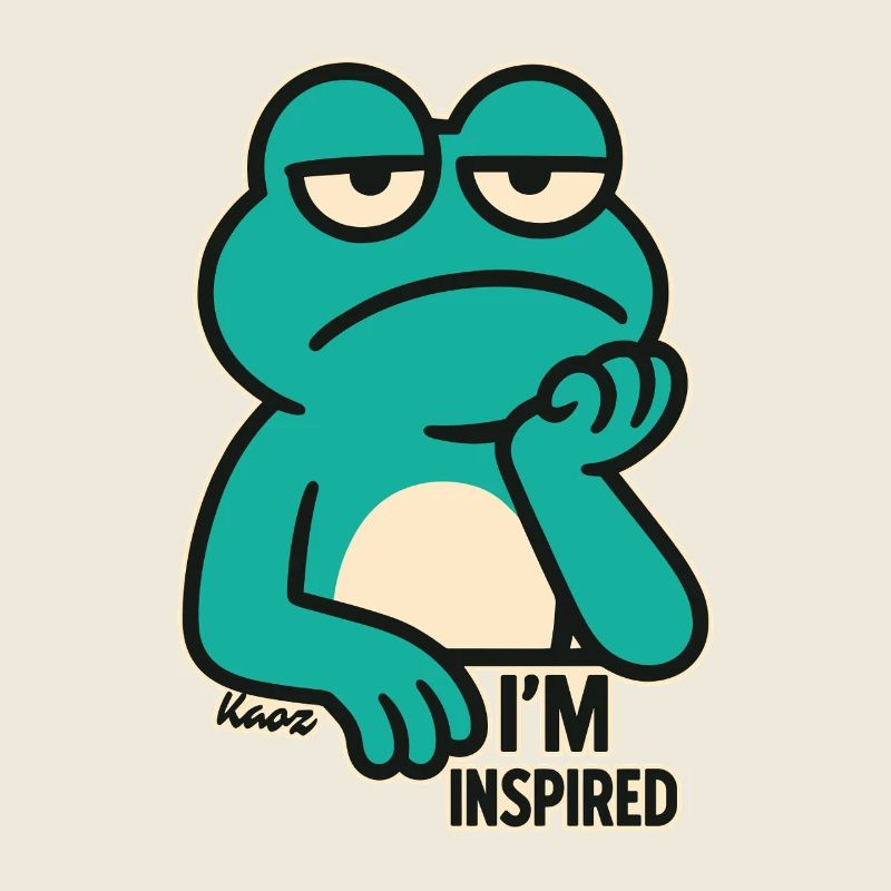 Bored frog: "I'm totally inspired"