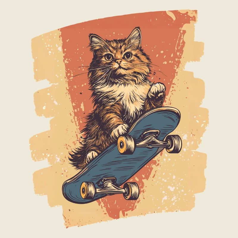 Skateboard Cat