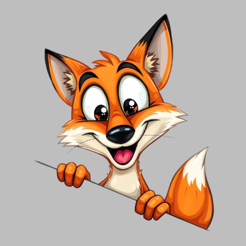 Imprimé de dessin animé de renard mignon