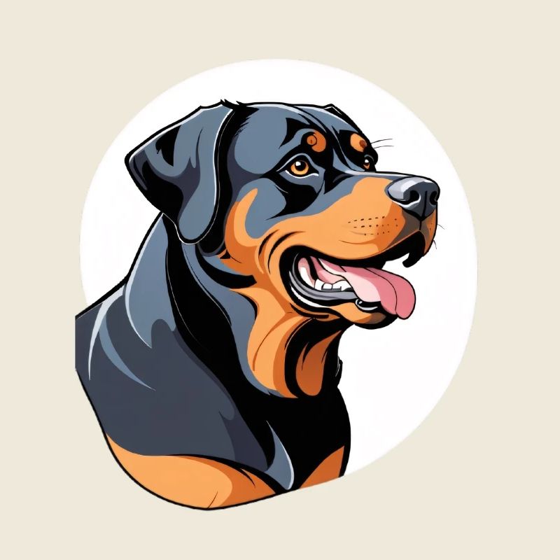 Rottweiler Bloc de couleur Portrait