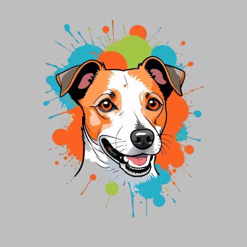 Jack Russell Terrier Farbspritzer Hundeporträt