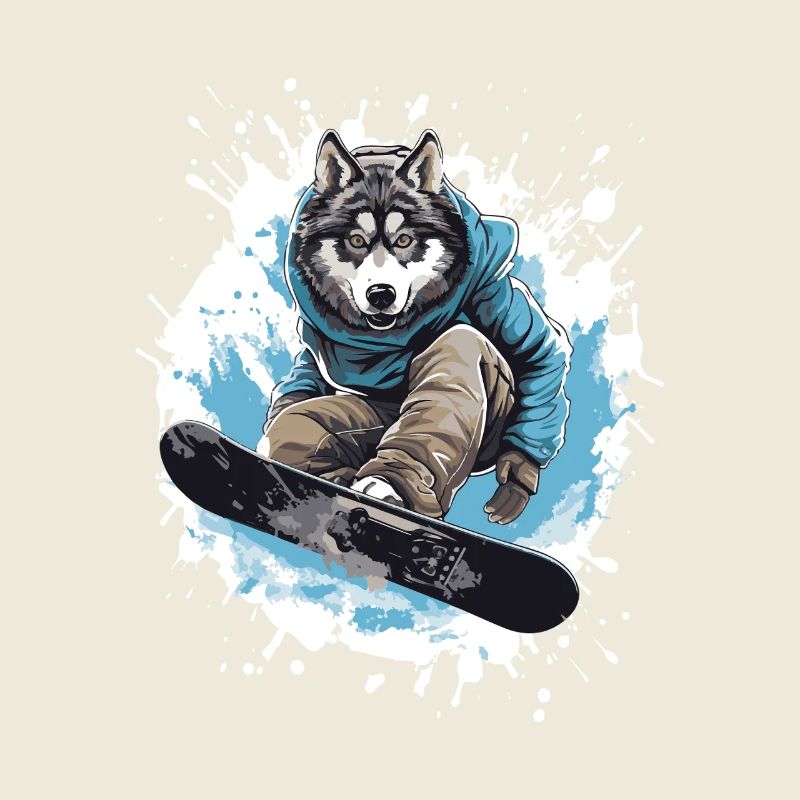 Husky Chien Planche à neige