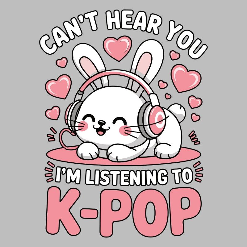 K-Pop Bunny mit Kopfhörern