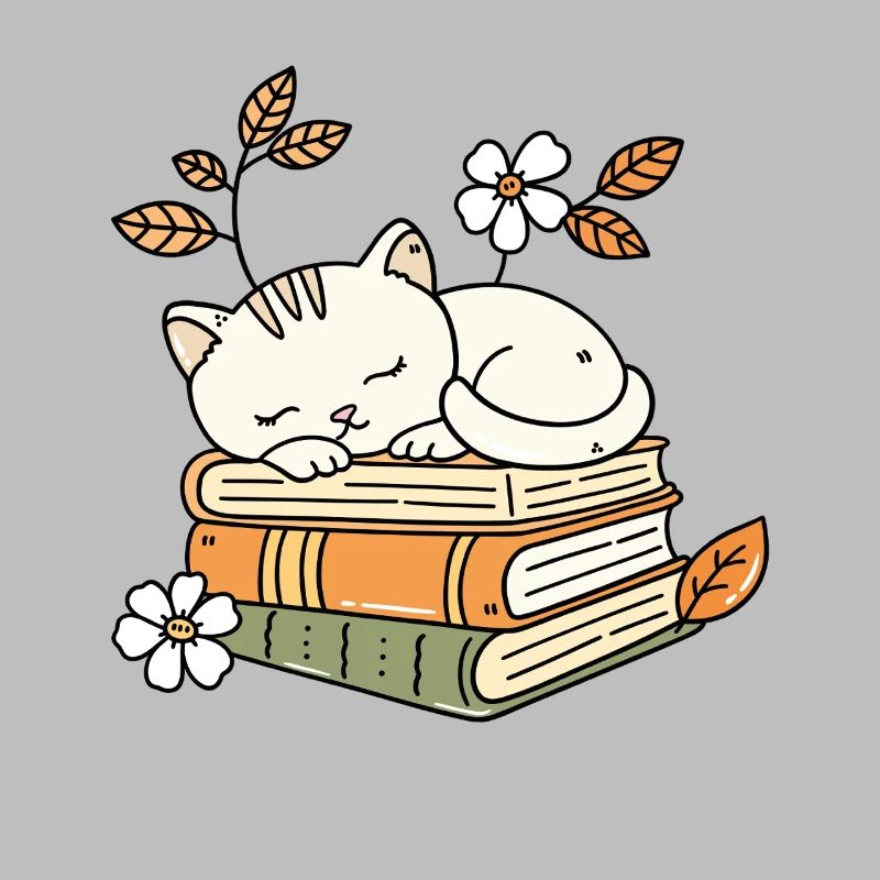 Bücher und Katzen Geschenkidee Frau Mann