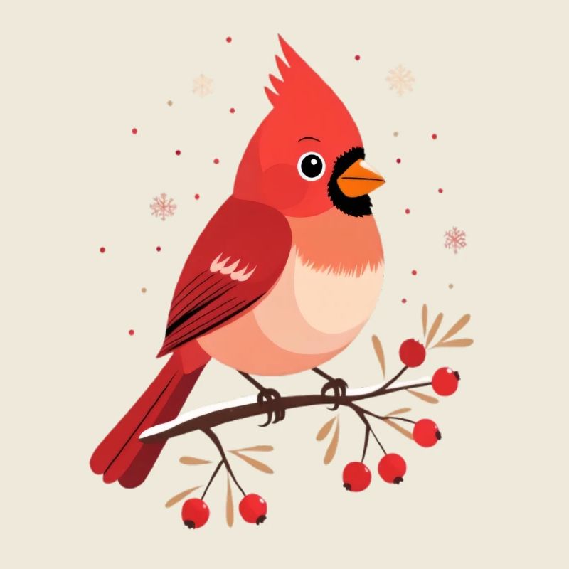 Winter Cardinal on Branch