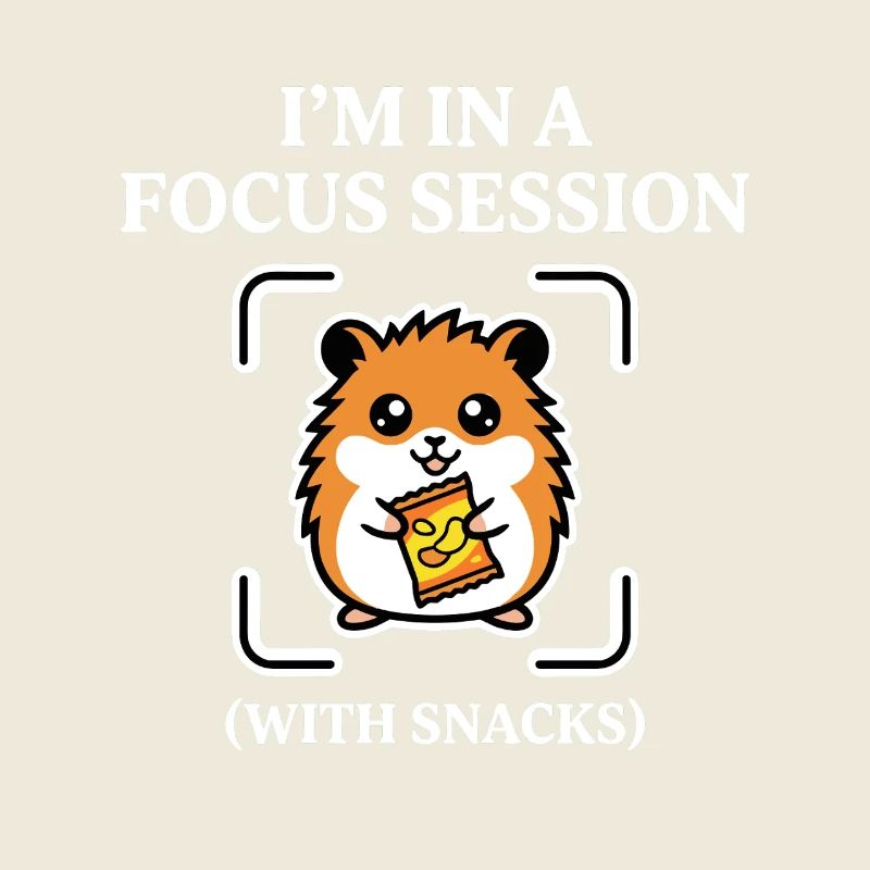 Fokussitzung mit Snacks Hamsterhumor