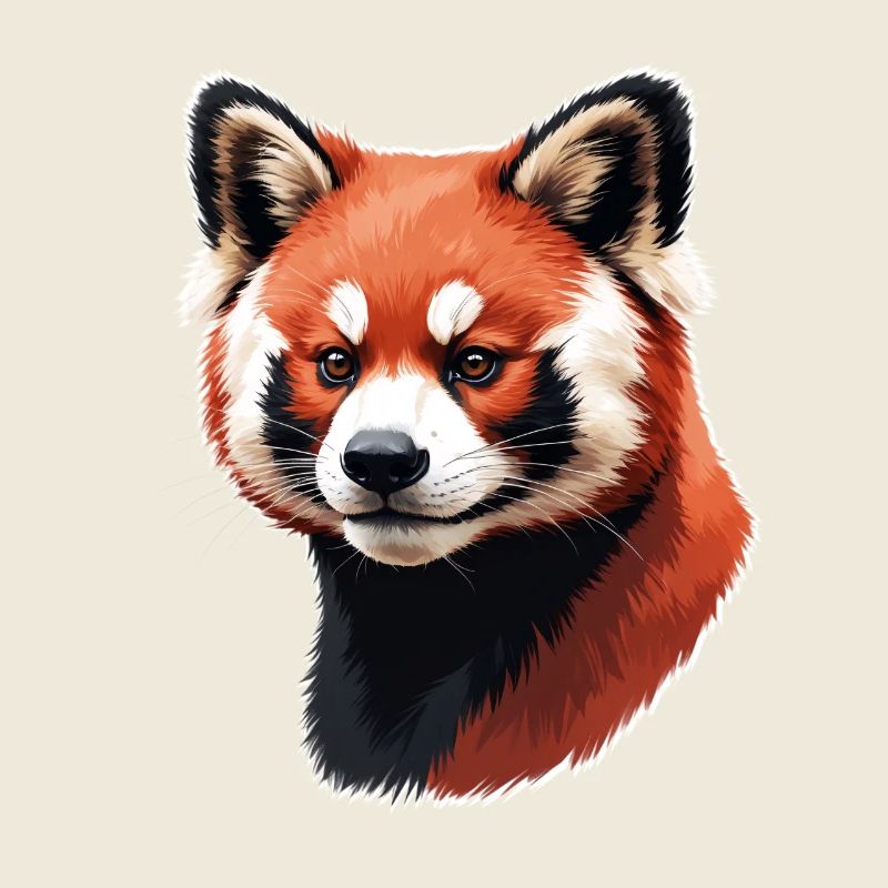 Red Panda Head – Digital Painting