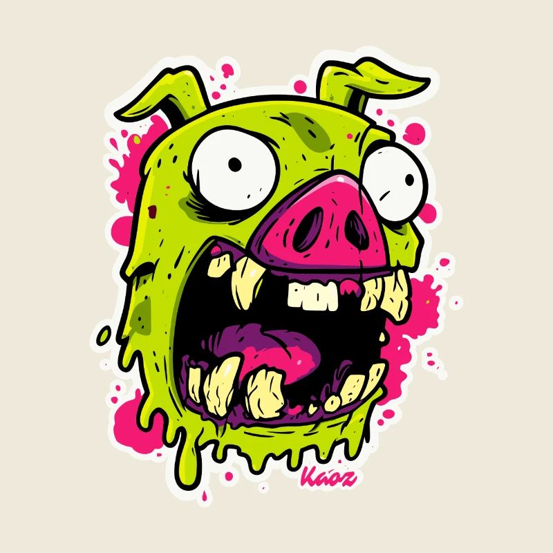 Visage de cochon zombie