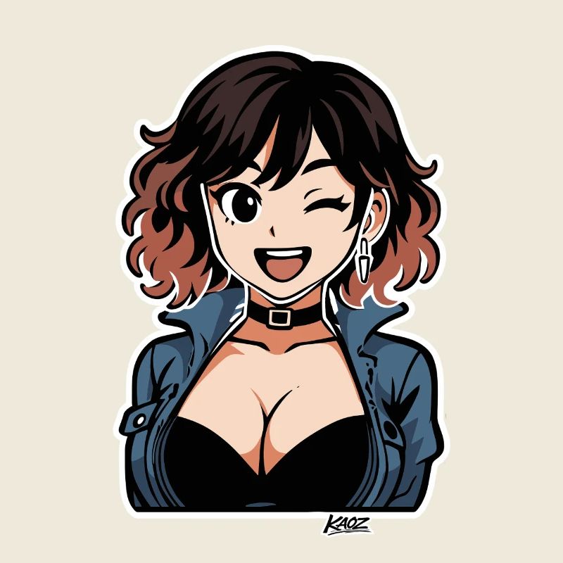 Edgy Anime Denim Diva