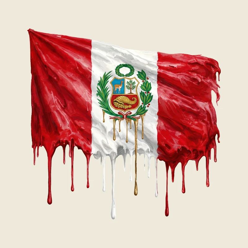 Schmelzende Peru-Flagge Kunst