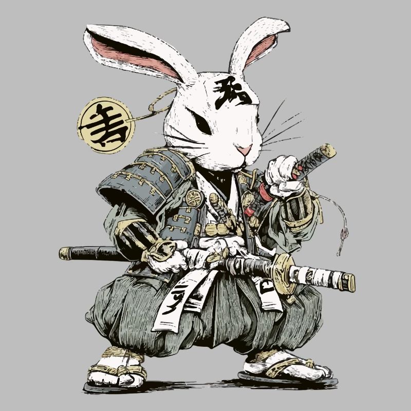 Rabbit Samurai Warrior with Katana