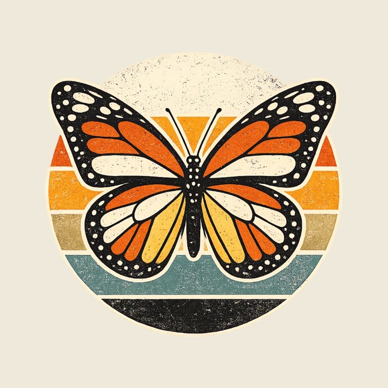 Butterfly Retro Sunset