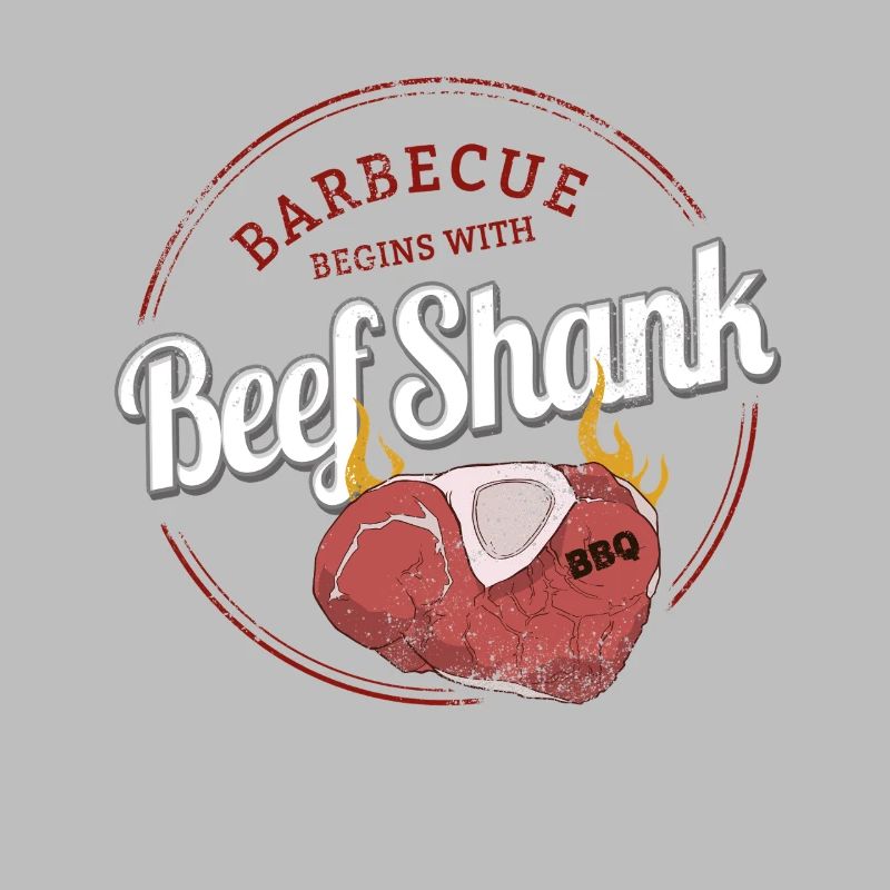 Beef Shank Barbecue Rinderhaxe Vintage BBQ Design