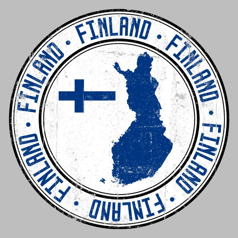 Carte de Finlande Cimier circulaire avec drapeau