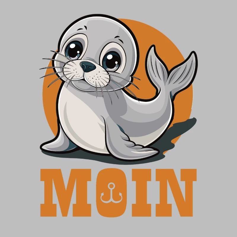 Junge Robbe mit „Moin“