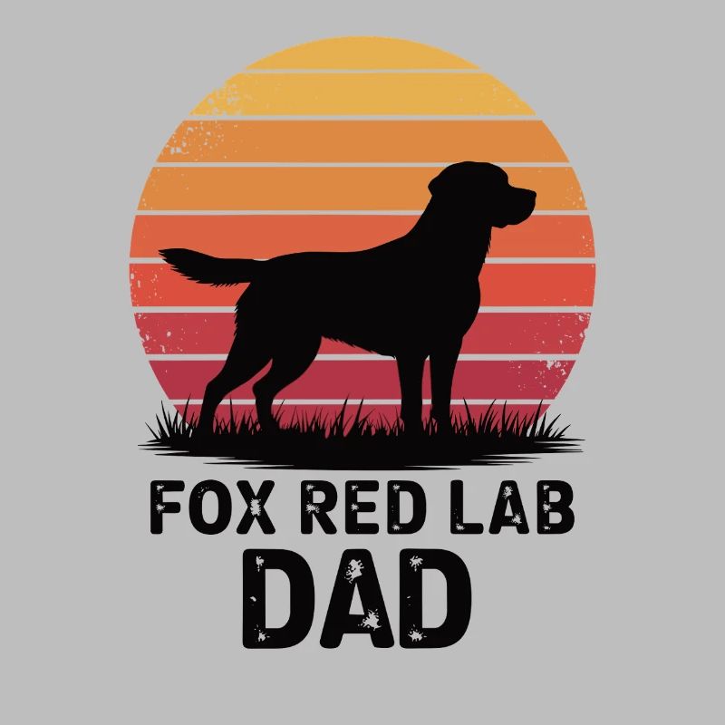 Fox Red Lab Dad – Retro Sunset