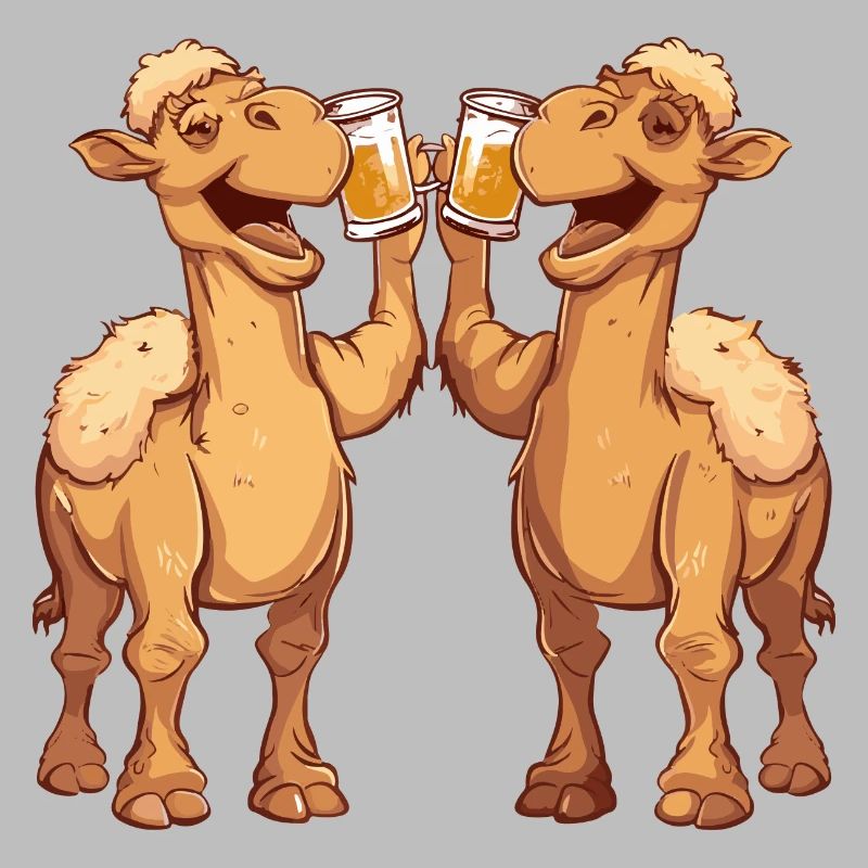 Kamel Comic Bier Lustig Saufen