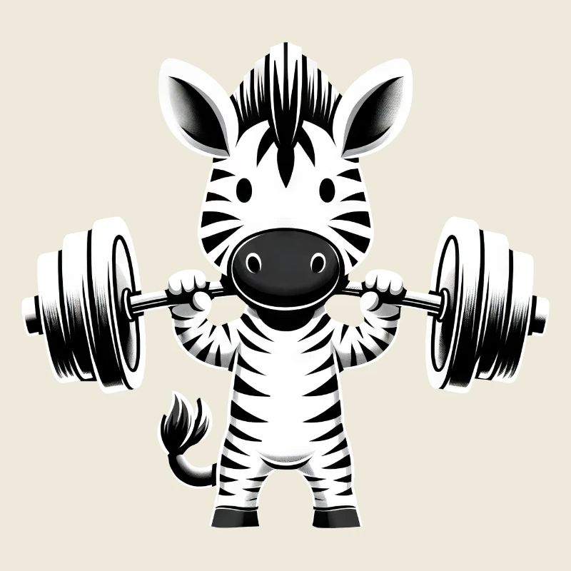 Zebra Workout Silhouette mit Hantel