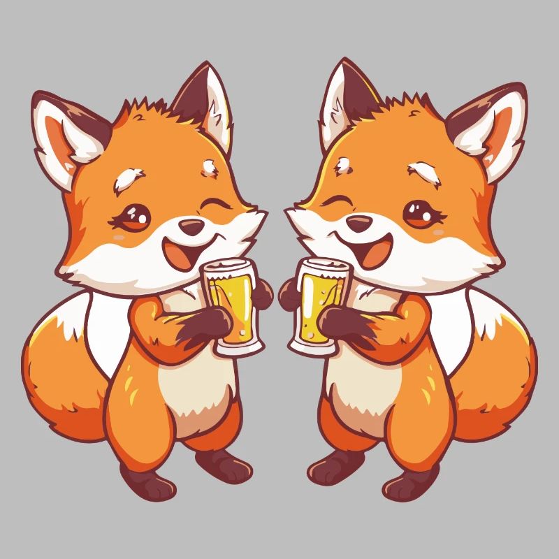 Fuchs Comic Bier Lustig Saufen