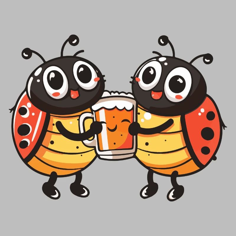 Marienkäfer Comic Bier Party