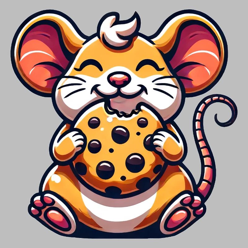 Dessin animé de dessert de biscuit de souris mignonne