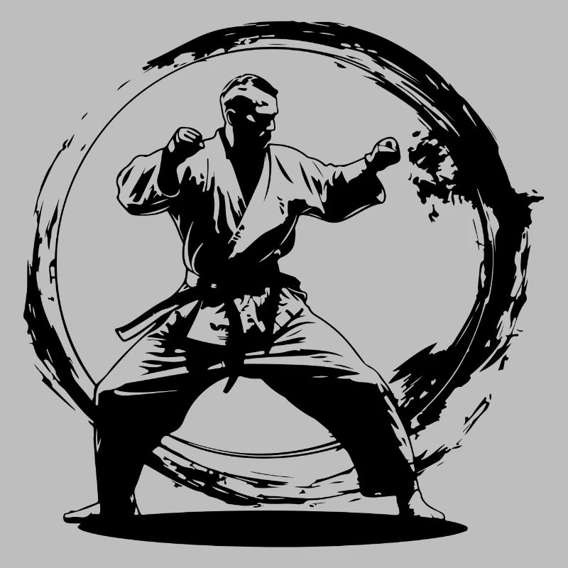 Karate Man Silhouette