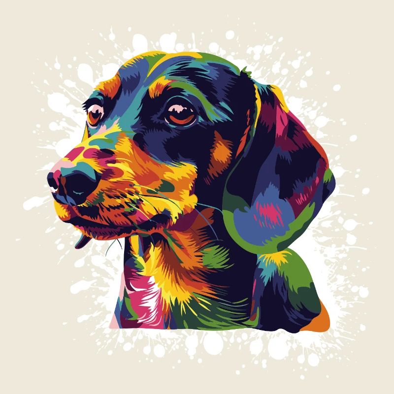 Portrait coloré du chien Popart