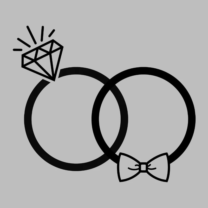 Hochzeit Eheringe Ring Diamant Fliege Paar JGA sw
