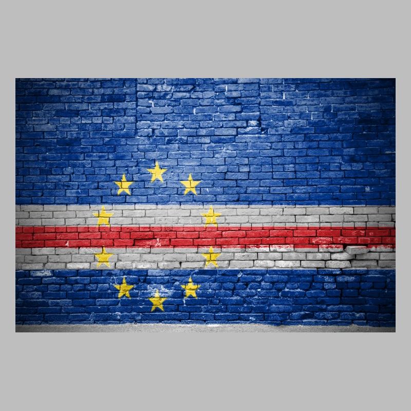 Mur de briques avec drapeau du Cap-Vert graffiti