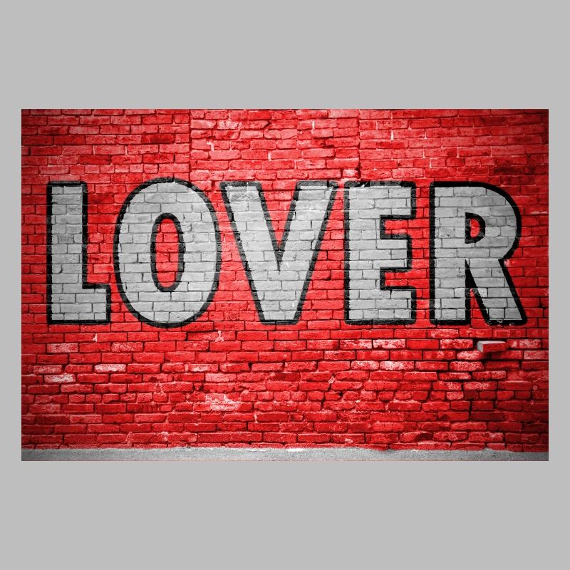 Lover Ziegelsteinmauer Graffiti