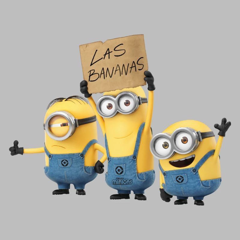 Minions Three Happy Minions With A Sign