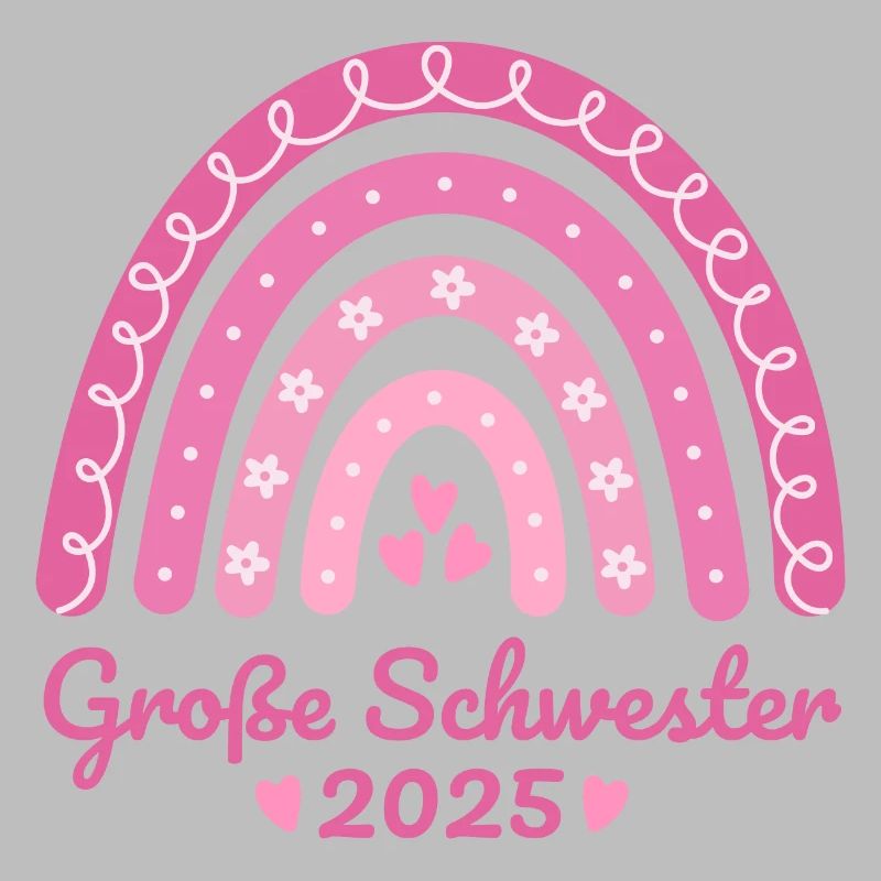 Boho Regenbogen rosa Große Schwester 2025