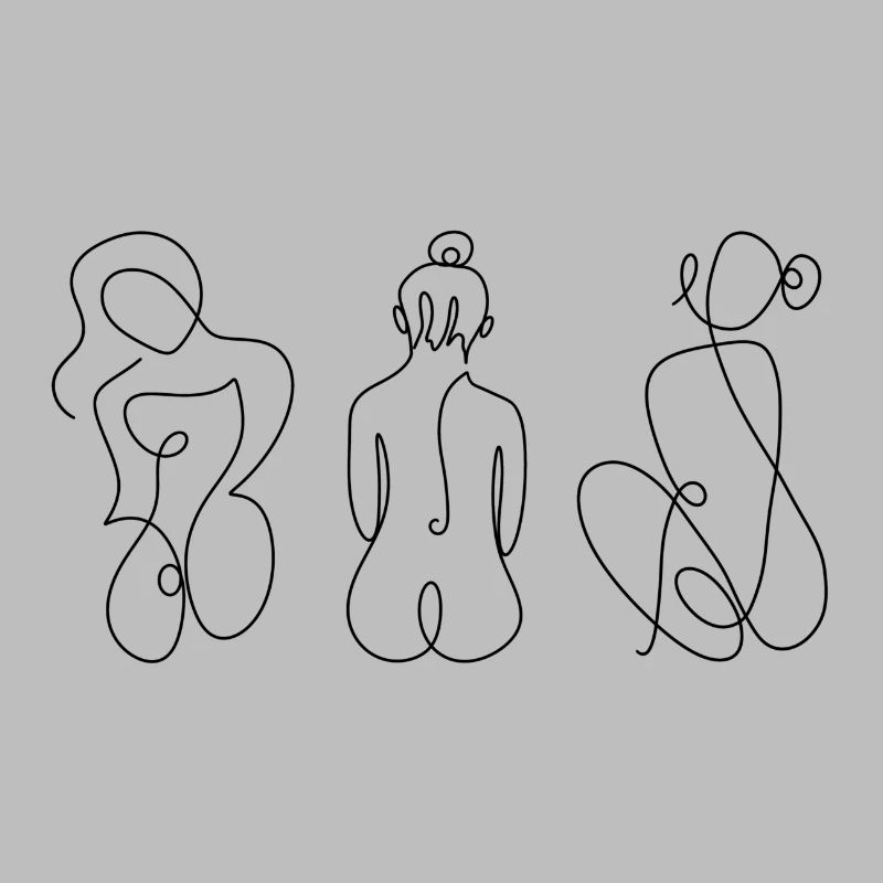 Women's Line Art Black