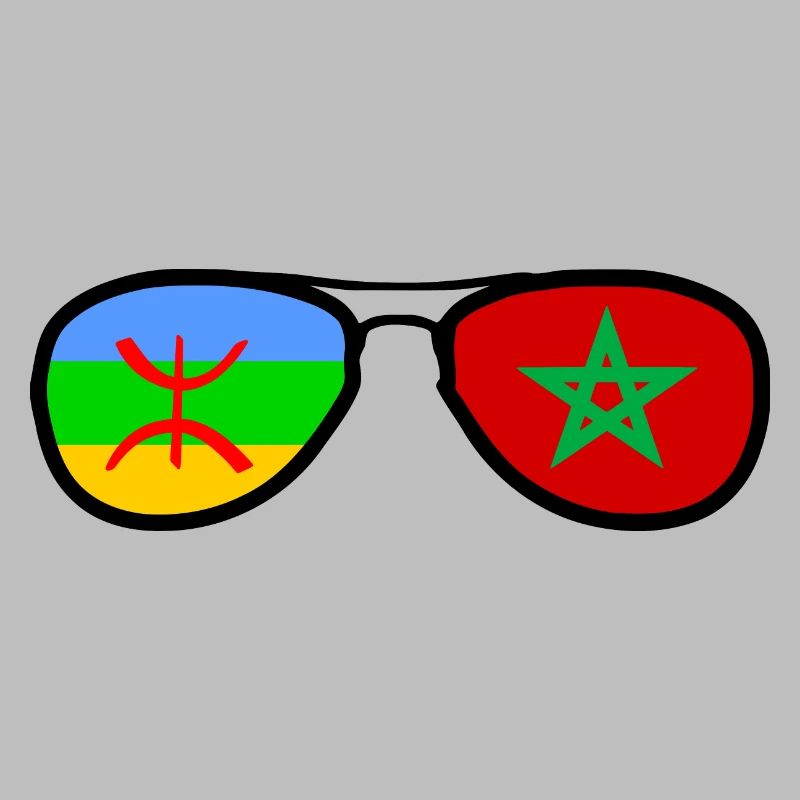 Drapeau Amazigh Maroc - lunettes