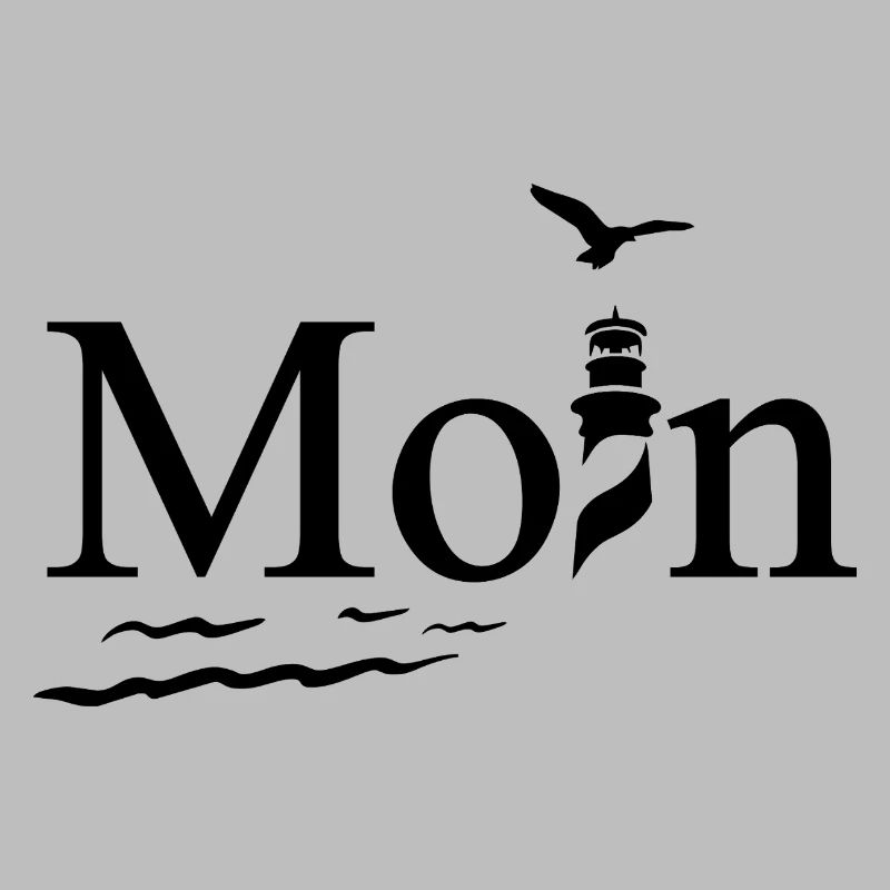 Conception de la mouette maritime avec mouette et phare